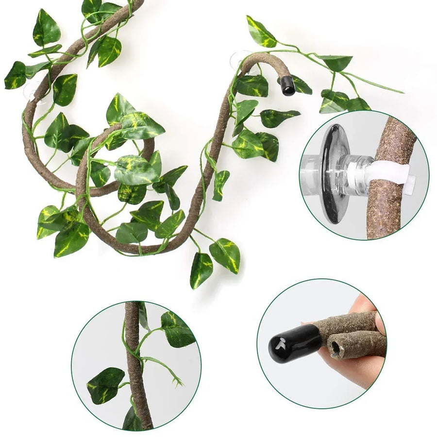 Artificial Tree Vine Reptile Pet Box Chameleon Lizard Gecko Climbing Vine Decor