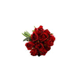 12 Heads Silk Rose Artificial Flowers Fake Bouquet - Red - Extra Image