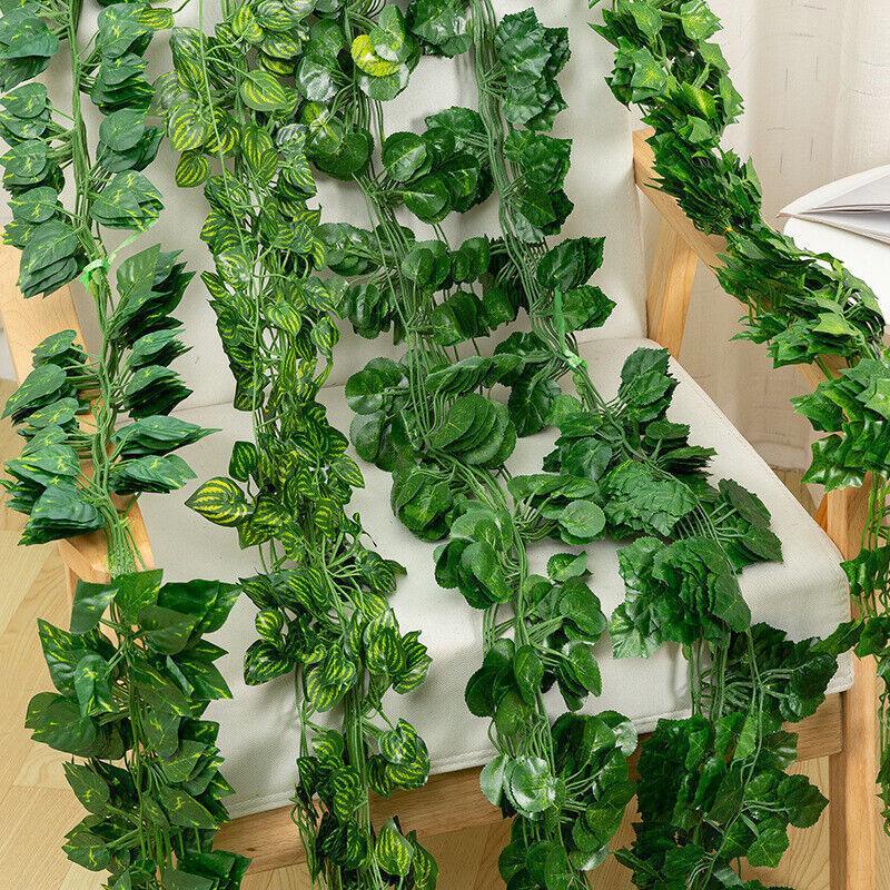 12 X 2M Artificial Ivy Vine Fake Foliage Flower Hanging Leaf Garland Plant Party - Grape Leaves