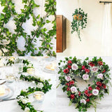 12 X 2M Artificial Ivy Vine Fake Foliage Flower Hanging Leaf Garland Plant Party - Watermelon Leaves - Side View