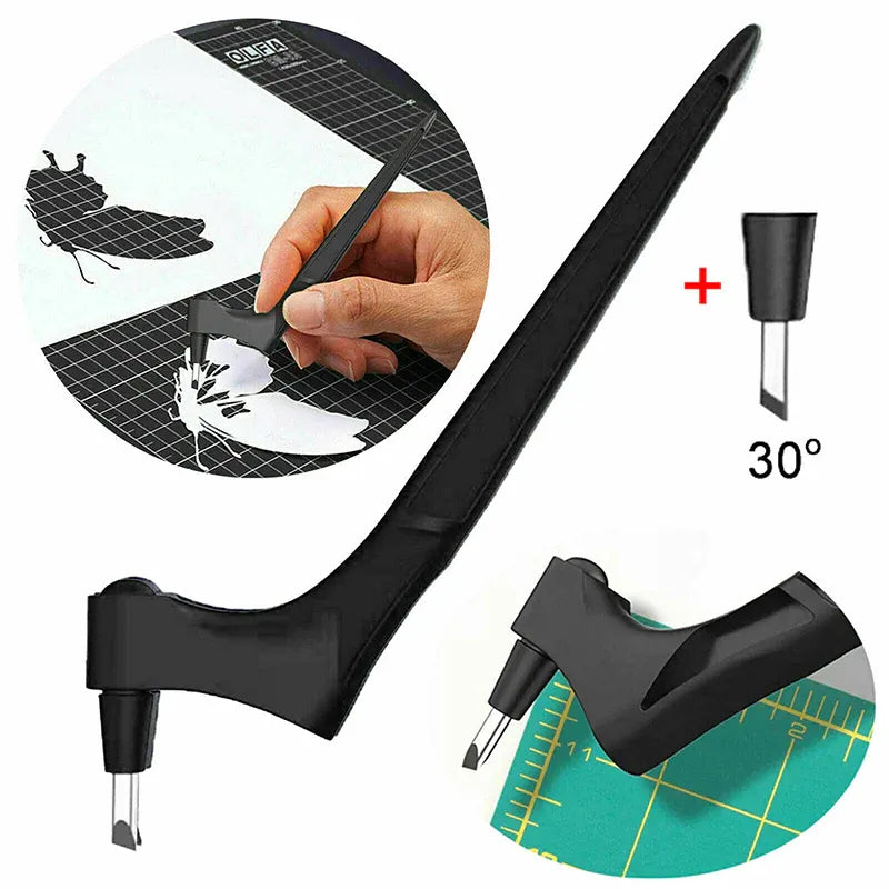 360-Degree Rotating Craft Cutting Tool with Precision Blade for Craft Art - Black