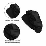 Sleeping Bonnet Hair Wrap Silk Satin Cap Women Elastic Night Soft Hat Headwear - Silver - Low Angle