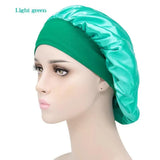 Sleeping Bonnet Hair Wrap Silk Satin Cap Women Elastic Night Soft Hat Headwear - Silver - Extra Image