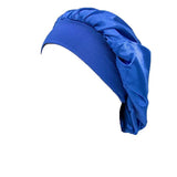 Sleeping Bonnet Hair Wrap Silk Satin Cap Women Elastic Night Soft Hat Headwear - Teal