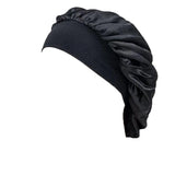 Sleeping Bonnet Hair Wrap Silk Satin Cap Women Elastic Night Soft Hat Headwear - Teal