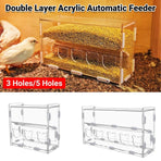 Automatic Acrylic Chicken Feeder Rutin Pet Supplies for Poultry Feeding System - 3 Holes