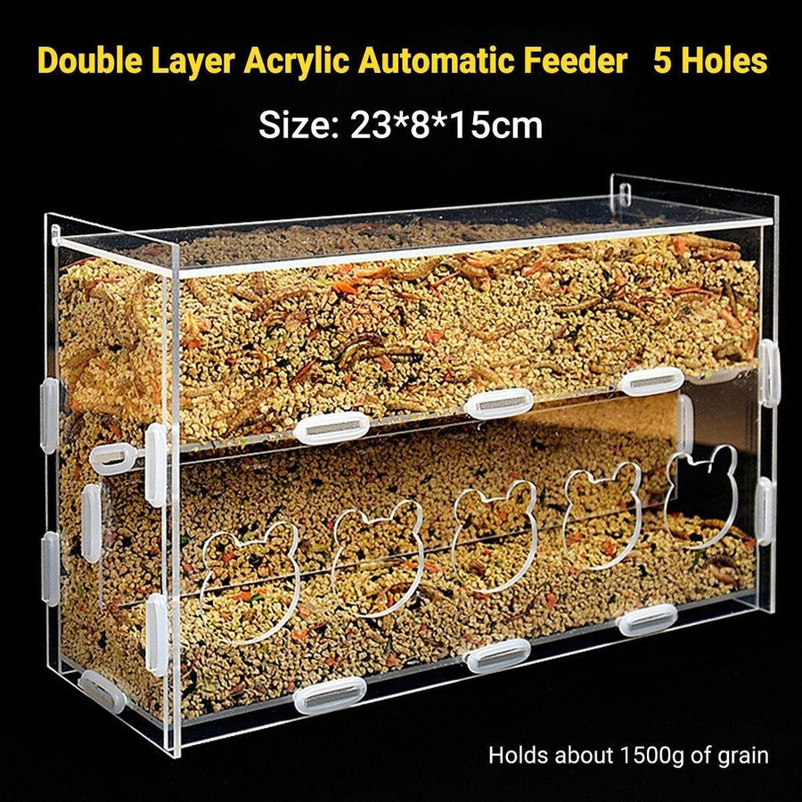 Automatic Acrylic Chicken Feeder Rutin Pet Supplies for Poultry Feeding System - 3 Holes