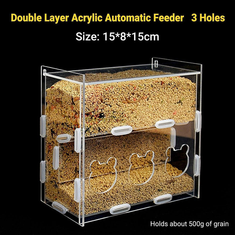 Automatic Acrylic Chicken Feeder Rutin Pet Supplies for Poultry Feeding System - 3 Holes
