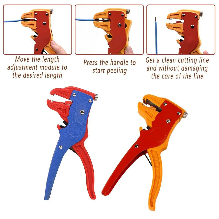 2in1 Wire Stripper Electrical Crimping Pliers Multifunction Duck Beak Plier Tool - Yellow