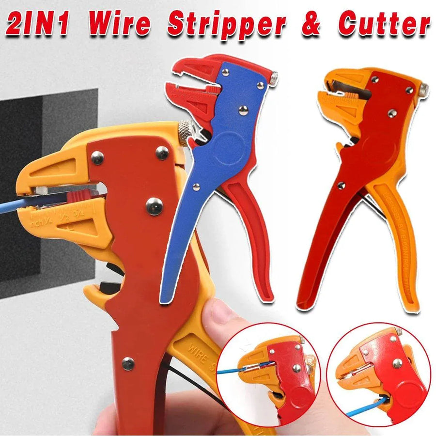 2in1 Wire Stripper Electrical Crimping Pliers Multifunction Duck Beak Plier Tool - Yellow