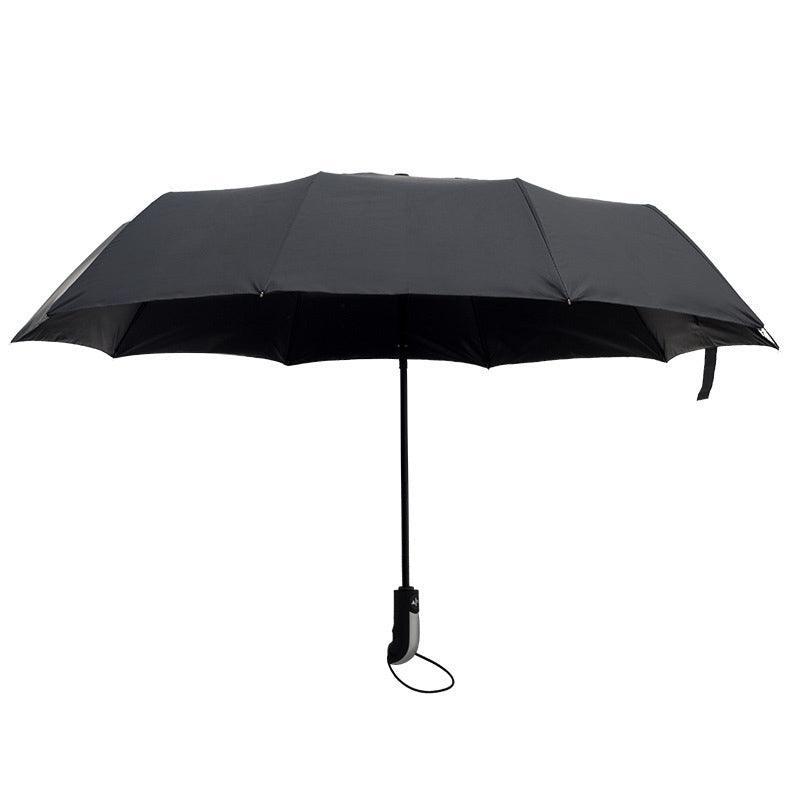 Automatic Umbrella Auto Open Close Compact Folding Anti Rain Windproof 10Ribs Au - Wine Red