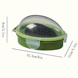 2pcs Kitchen Avocado Storage Box with Clear Lid Avocado Cooler Freshness Keeper - Side View