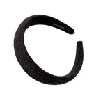 Ladies Headband Padded Hairband Wide Sponge Hair Hoop Solid Colour Accessories - Black