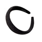 Ladies Headband Padded Hairband Wide Sponge Hair Hoop Solid Colour Accessories - Black