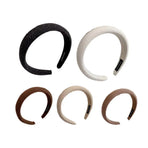Ladies Headband Padded Hairband Wide Sponge Hair Hoop Solid Colour Accessories - Black