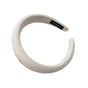 Ladies Headband Padded Hairband Wide Sponge Hair Hoop Solid Colour Accessories - White