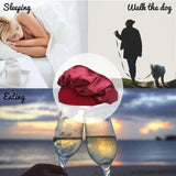 Sleeping Bonnet Hair Wrap Silk Satin Cap Women Elastic Night Soft Hat Headwear - Wine red - Extra Image