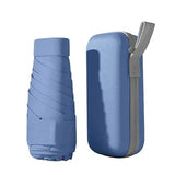 Portable Compact Five-Fold Umbrella UV Sun Protection Travel Manual Umbrella - Black - Close-Up Angle