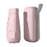 Portable Compact Five-Fold Umbrella UV Sun Protection Travel Manual Umbrella - Sky Blue - Low Angle