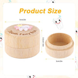 Wooden Baby Teeth Hair Keepsake Box Memory Storage for Boys Girls Hair Holder - Side View