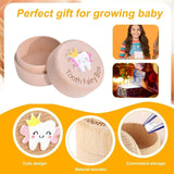 Wooden Baby Teeth Hair Keepsake Box Memory Storage for Boys Girls Hair Holder - Top-Down View