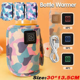 Portable USB Milk Warmer Bag Travel Bottle Heating Pouch for Feeding on the Go - Purple - Front View