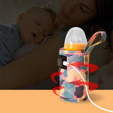 Portable USB Milk Warmer Bag Travel Bottle Heating Pouch for Feeding on the Go - Purple