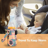 Portable USB Milk Warmer Bag Travel Bottle Heating Pouch for Feeding on the Go - Purple
