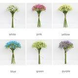 16pcs Artificial Foam Full Star Flowers Wedding Bouquet Home Decor Simulation - Pink - Top-Down View