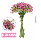 16pcs Artificial Foam Full Star Flowers Wedding Bouquet Home Decor Simulation - Purple - Top-Down View