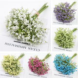 16pcs Artificial Foam Full Star Flowers Wedding Bouquet Home Decor Simulation - Purple - Rear View