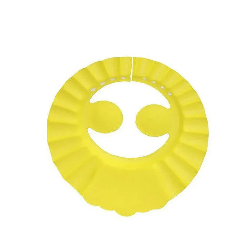 Adjustable Shampoo Shield Bath Hat with Ear Cover for Hair Washing Protection - Yellow