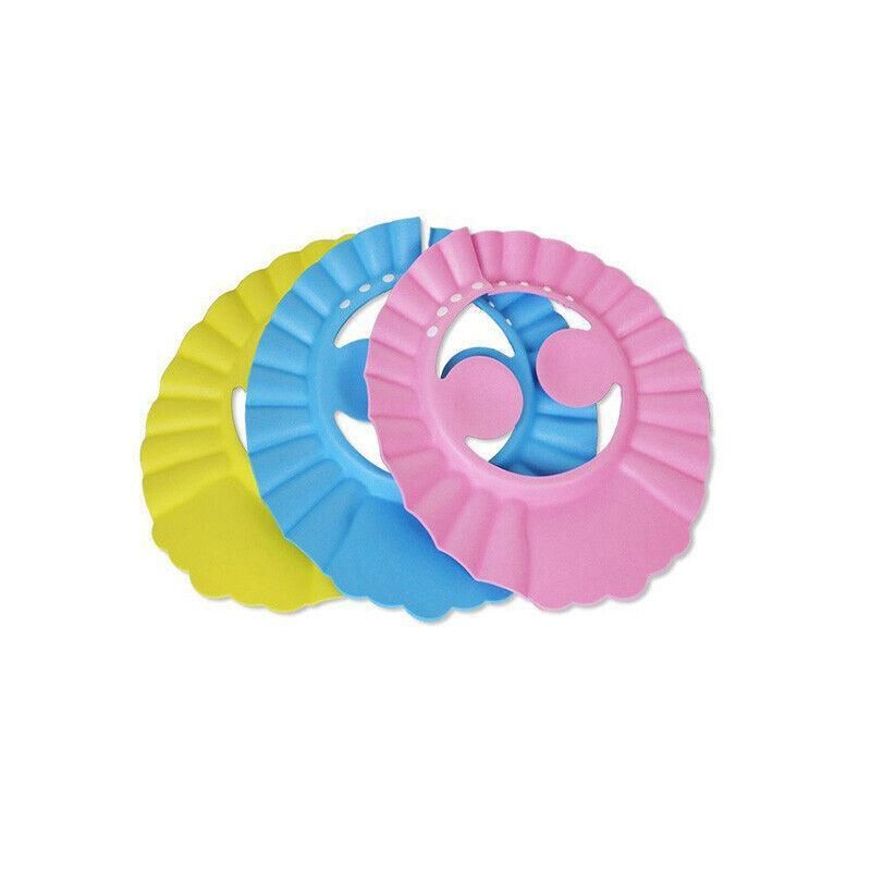 Adjustable Shampoo Shield Bath Hat with Ear Cover for Hair Washing Protection - Yellow