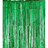 Metallic Tinsel Curtain Foil Backdrop Function Party Decoration Birthday Event - Avocado Green