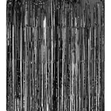 Metallic Tinsel Curtain Foil Backdrop Function Party Decoration Birthday Event - Black