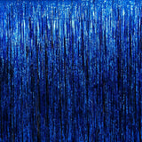 Metallic Tinsel Curtain Foil Backdrop Function Party Decoration Birthday Event - Blue