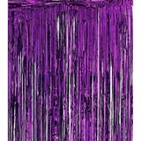 Metallic Tinsel Curtain Foil Backdrop Function Party Decoration Birthday Event - Dark Purple