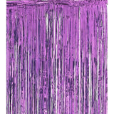 Metallic Tinsel Curtain Foil Backdrop Function Party Decoration Birthday Event - Light Purple