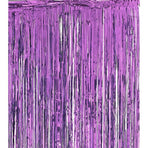Metallic Tinsel Curtain Foil Backdrop Function Party Decoration Birthday Event - Light Purple