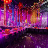 Metallic Tinsel Curtain Foil Backdrop Function Party Decoration Birthday Event - Light Purple