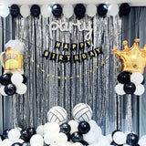 Metallic Tinsel Curtain Foil Backdrop Function Party Decoration Birthday Event - Light Purple - Extra Image
