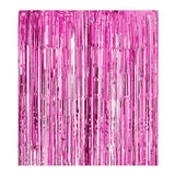 Metallic Tinsel Curtain Foil Backdrop Function Party Decoration Birthday Event - Pink