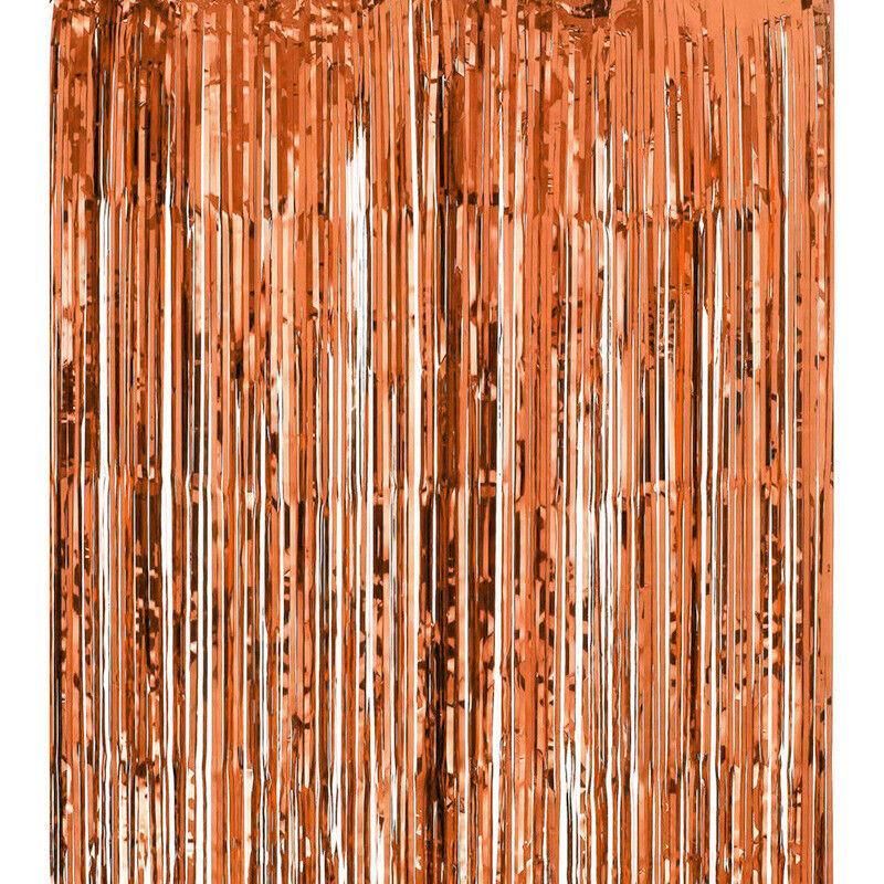 Metallic Tinsel Curtain Foil Backdrop Function Party Decoration Birthday Event - Rose Gold