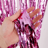 Metallic Tinsel Curtain Foil Backdrop Function Party Decoration Birthday Event - Rose Gold - Extra Image