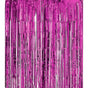 Metallic Tinsel Curtain Foil Backdrop Function Party Decoration Birthday Event - Rose Red