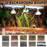 Pet Reptile Tank Board 3D Foam Backgrounds and Habitat Decoration 9 Styles - A - Front View