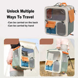 Large Capacity Pet Backpack for Cats Dogs Travel Carrier Ideal for Outdoor Use - 45-Degree Angle