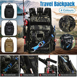 Fishing Tackle Backpack Storage Bag Shoulder Fishing Gear Bags Outdoor Backpack - Black - Front View