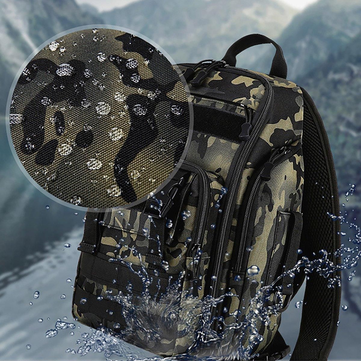 Fishing Tackle Backpack Storage Bag Shoulder Fishing Gear Bags Outdoor Backpack - Black