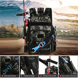 Fishing Tackle Backpack Storage Bag Shoulder Fishing Gear Bags Outdoor Backpack - Black - Extra Image